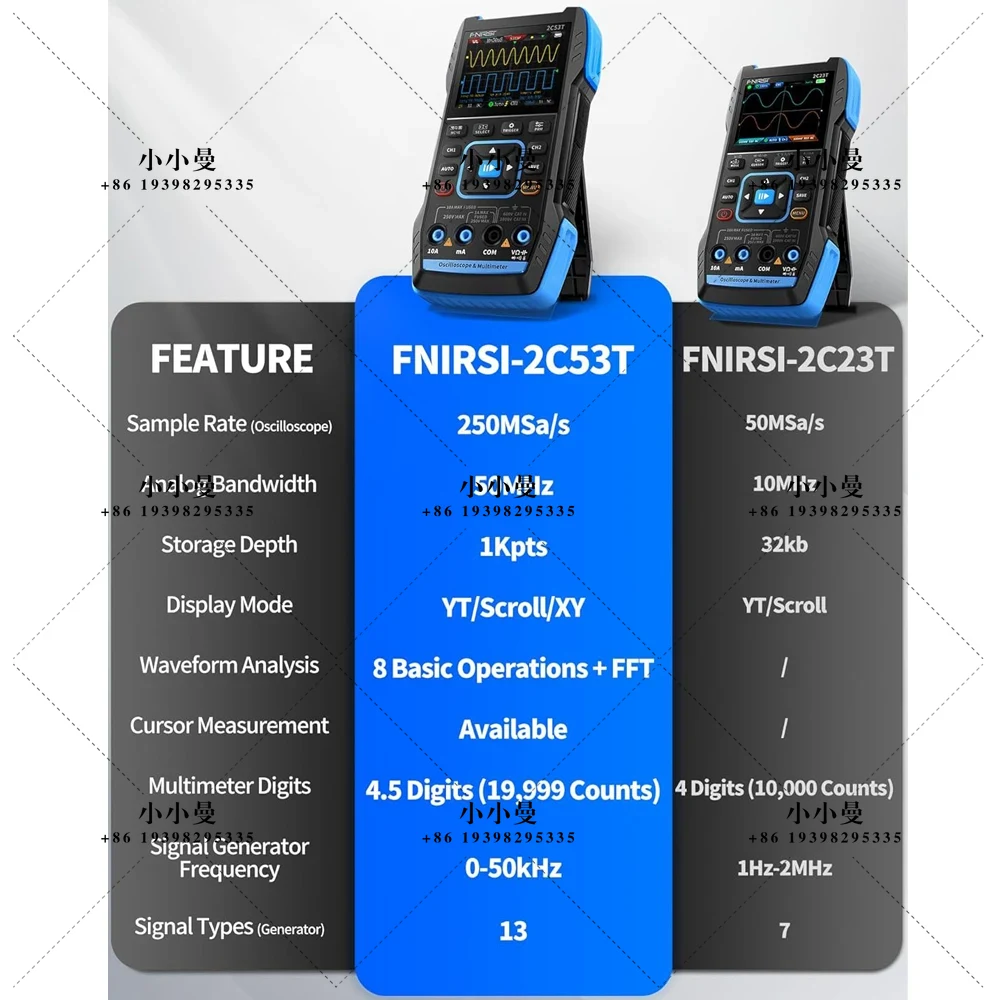 Fnirsi Digital Oscilloscope Handheld - FNIRSI 2C53T, Osiloskop Portabel yang Ditingkatkan,