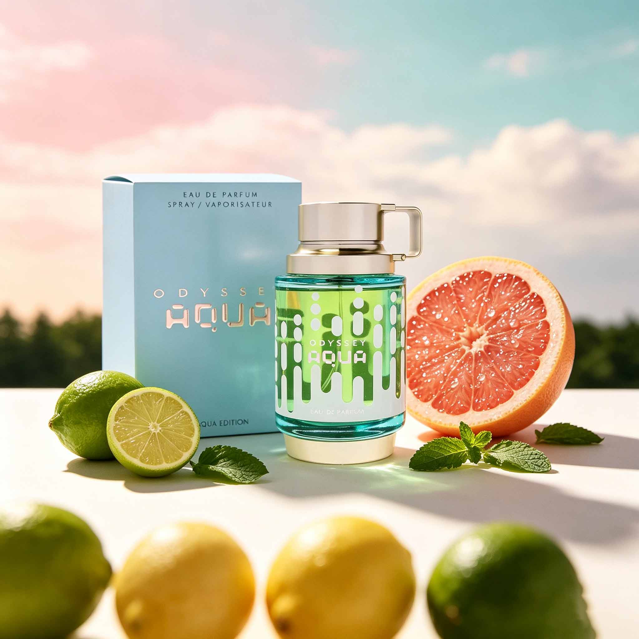 Parfum Pria Odyssey Aqua, Tamp - Packaging ulasan dan harga